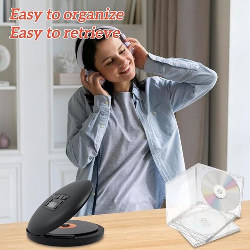 20 PCS Clear CD Cases, Jewel Cases for CDs, Standard Single Disc Holder with Transparent Tray (5.59"x 4.92") in Saudi Arabia
