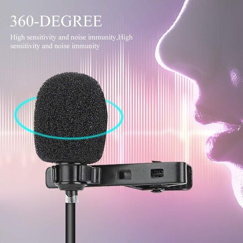 USB Lavalier Microphone, Portable Collar Clips Mic, Plug Play Omnidirectional Lapel Shirt Collar Clips on Mic for PC, Computer in Saudi Arabia