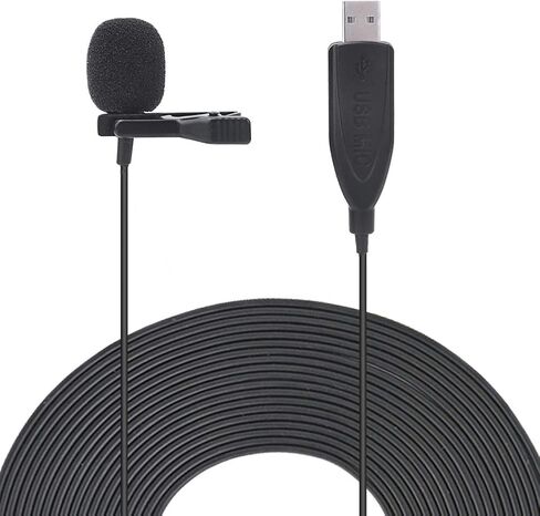 USB Lavalier Microphone, Portable Collar Clips Mic, Plug Play Omnidirectional Lapel Shirt Collar Clips on Mic for PC, Computer in Saudi Arabia