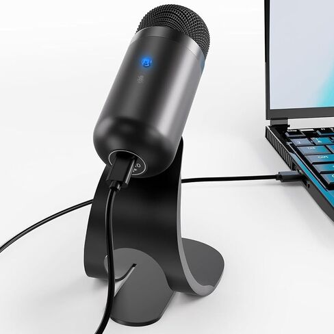 Tangxi USB Microphone with Quick Mute, Desktop Condenser Microphone for Gaming Recording Streaming, 360 Omnidirectional Sound Pickup with Stand in Saudi Arabia