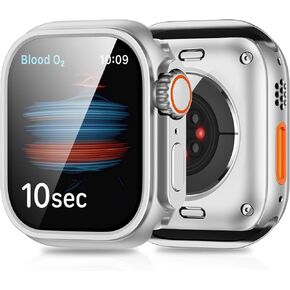 3 in 1 Compatible with Apple Watch SE Series 6 5 4 Case 40mm Rugged Protective [Turn into Ultra 2 Look] with Back Cover Tempered Screen Protector Designed for Apple Watch Series 4 5 6 SE 40mm Case in Saudi Arabia