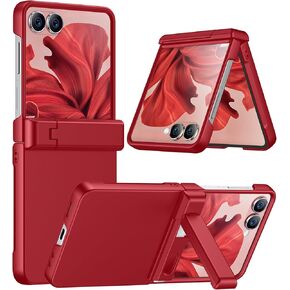 Temdan for Samsung Galaxy Z Flip 7 Case with [Built-in Front Screen Protector] [Kickstand][Hinge Protection][Hard PC] Ultra-Thin Shockproof Protective Phone Case for Galaxy Z Flip 7-Black in Kuwait