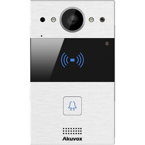 Akuvox R20A Compact SIP Video Door Phone, Silver, Call Button, RFID, & NFC, Linux, 2MP 3.2mm WDR Cam, H.264, Wiegand, OSDP-in, 2/2 x Relay-I/O, Mic/Speaker, IP65, PoE, 12VDC/1.2A In, 12VDC/0.5A Out in Saudi Arabia