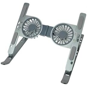 Adjustable Laptop Cooling Stand with 2 Quiet Fans & RGB Lighting, Ergonomic Foldable Design for 10-17" Laptops, Aluminum Alloy Cooling Pad for Gaming, DJ & Office Use in Kuwait