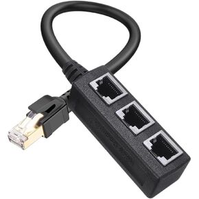 1 إلى 3 كابل محول موسع المنفذ لتمديد الشبكات المحمولة RJ45 Ethernet Splitter Network Cat 8/Cat7 New 2025 High Conference Componn in Kuwait
