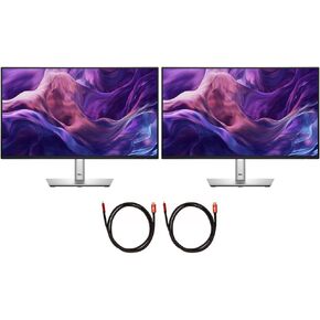 Dell P2425H 24 "Full HD 1080p 16: 9 شاشة LED مزدوجة ، حزمة سوداء/فضية مع 2x Deco Gear 6fts Universal 4K HDMI 2.0 مع 28AWG PURE COPPER CONCEL in Kuwait