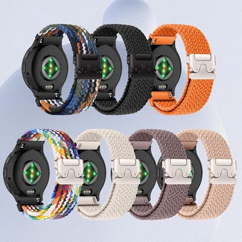 فرقة مضفر نايلون 18 ملم متوافقة مع Garmin Forerunner 265S/255S/255S Music ، حزام مضفر ممتدة ， حزام نايلون الرياضي لـ Garmin Venu 3S 41mm/Vivoactive 4S 40mm in Kuwait