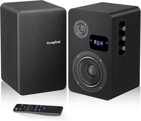 مكبرات صوت على رف الكتب تعمل بالطاقة 70 وات من Orroplus، مكبرات صوت استوديو بمدخلات بصرية/ARC/RCA/BT مع مضخم صوت محيطي مكبرات صوت للمسرح المنزلي ومشغلات الأقراص الدوارة ومكبرات الصوت والتلفزيون وشاشة الكمبيوتر المكتبية in Kuwait