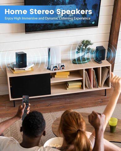 مكبرات صوت على رف الكتب تعمل بالطاقة 70 وات من Orroplus، مكبرات صوت استوديو بمدخلات بصرية/ARC/RCA/BT مع مضخم صوت محيطي مكبرات صوت للمسرح المنزلي ومشغلات الأقراص الدوارة ومكبرات الصوت والتلفزيون وشاشة الكمبيوتر المكتبية in Kuwait