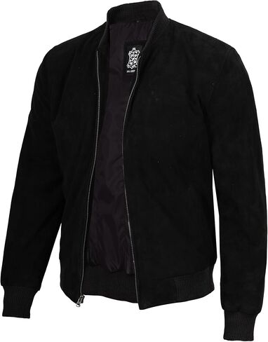 Fjackets Real Suede Leather Bomber Jackets For Men - Baseball Leather Jacket Men in Kuwait