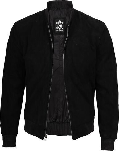 Fjackets Real Suede Leather Bomber Jackets For Men - Baseball Leather Jacket Men in Kuwait
