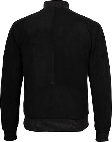 Fjackets Real Suede Leather Bomber Jackets For Men - Baseball Leather Jacket Men in Kuwait