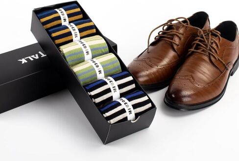 FEETALK Modal Odor Resistant Dress Socks for Men Cotton Business Crew Socks Patterned Dress Socks Funny in Kuwait