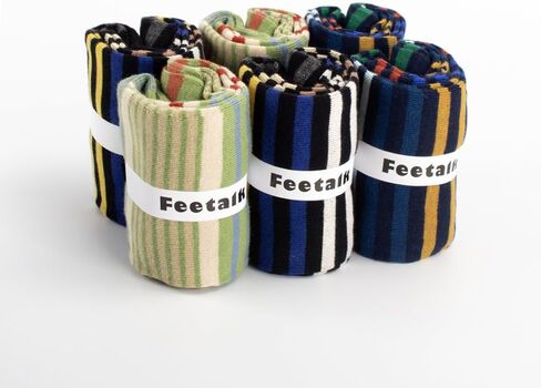 FEETALK Modal Odor Resistant Dress Socks for Men Cotton Business Crew Socks Patterned Dress Socks Funny in Kuwait