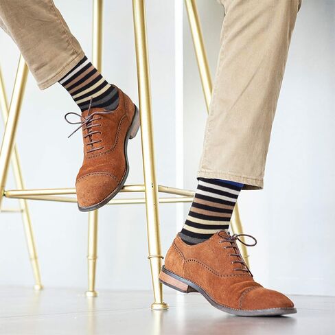 FEETALK Modal Odor Resistant Dress Socks for Men Cotton Business Crew Socks Patterned Dress Socks Funny in Kuwait