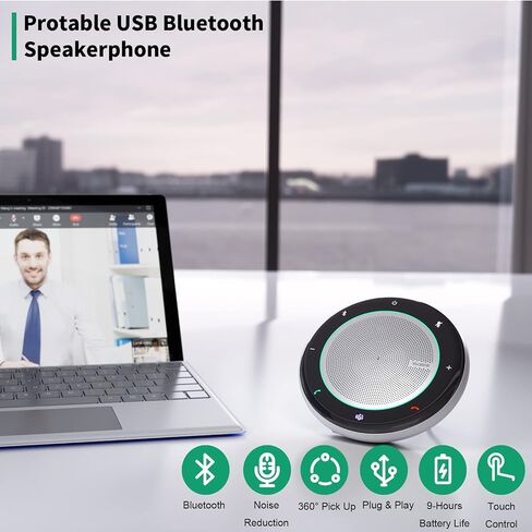 yealink CP700 SPEALERPHOPHIPHIPER مع فرق معتمدة من فرق الدونجل ، متحدث مؤتمر محمول وميكروفون للاجتماع ، والهاتف الرائع ، ومنصات الاتصالات الموحدة ، والاستلام الصوتي 360 درجة ، و 9 ساعات وقت الحوار in Kuwait