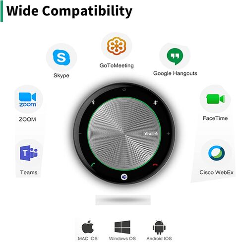yealink CP700 SPEALERPHOPHIPHIPER مع فرق معتمدة من فرق الدونجل ، متحدث مؤتمر محمول وميكروفون للاجتماع ، والهاتف الرائع ، ومنصات الاتصالات الموحدة ، والاستلام الصوتي 360 درجة ، و 9 ساعات وقت الحوار in Kuwait