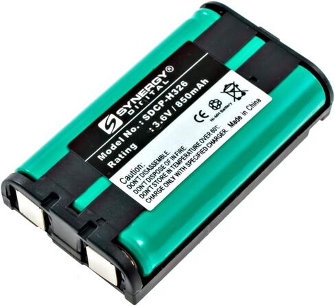 Synergy Digital Cordless Phone Battery, Compatible with Panasonic KX-TG5631 Cordless Phone, (Ni-MH, 3.6V, 850mAh) Ultra High Capacity, Replacement for Panasonic HHR-P104 Battery in Saudi Arabia