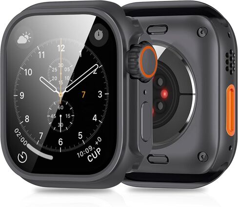 3 in 1 Compatible with Apple Watch SE Series 6 5 4 Case 40mm Rugged Protective [Turn into Ultra 2 Look] with Back Cover Tempered Screen Protector Designed for Apple Watch Series 4 5 6 SE 40mm Case in Saudi Arabia
