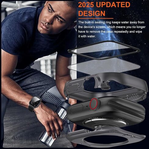 3 in 1 Compatible with Apple Watch SE Series 6 5 4 Case 40mm Rugged Protective [Turn into Ultra 2 Look] with Back Cover Tempered Screen Protector Designed for Apple Watch Series 4 5 6 SE 40mm Case in Saudi Arabia