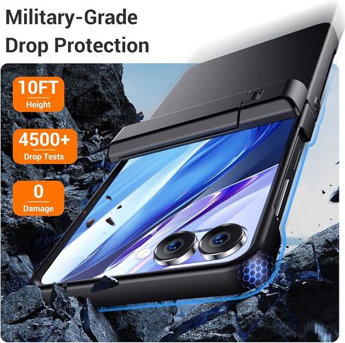 Temdan for Samsung Galaxy Z Flip 7 Case مع [واقي الشاشة الأمامي المدمج] [Kickstand] [حماية المفصلات] in Kuwait