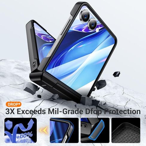 Temdan for Samsung Galaxy Z Flip 7 Case مع [واقي الشاشة الأمامي المدمج] [Kickstand] [حماية المفصلات] in Kuwait