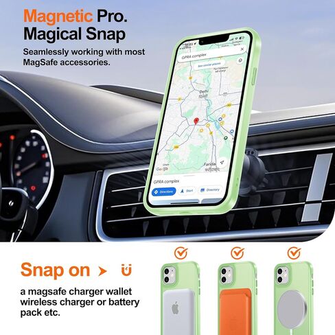 لحالة iPhone 11 مع واقي شاشة واحد ، متوافق مع Magsafe ، غطاء هاتف مغناطيسي غير لامع ، مصد حماية مضاد للصدمات ، Black in Kuwait