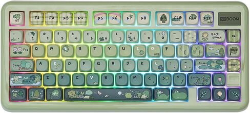 KiiBoom Phantom81 Lite 75% Gasket Mechanical Keyboard, QMK&VIA Programmable, 3 Modes Wireless Gaming Keyboard, RGB Backlights, ABS Case + UV Tech, Hot-Swappable for Windows/Mac/Linux (Green) in Kuwait