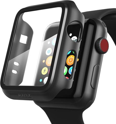 Pzoz متوافق مع Apple Watch Series 3 / Series 2 Case with Screen Protector 38mm Associory Slim Guard Thin Thin Coverage Full Cover Matte Hard Cover Edge for Iwatch Women Men GPS (Silver) in Saudi Arabia