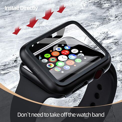 Pzoz متوافق مع Apple Watch Series 3 / Series 2 Case with Screen Protector 38mm Associory Slim Guard Thin Thin Coverage Full Cover Matte Hard Cover Edge for Iwatch Women Men GPS (Silver) in Saudi Arabia