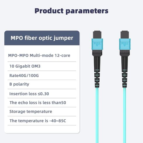 كبل تصحيح الألياف MPO-MPO 25M3 ، 82.5 قدمًا من الألياف المتعددة الألياف البصرية ، كبل بصري LSZH ، 40G/40GBASE-SR4 ، MTP متوافق مع أجهزة نقل مراقبة QSFP ، مركز البيانات in Kuwait