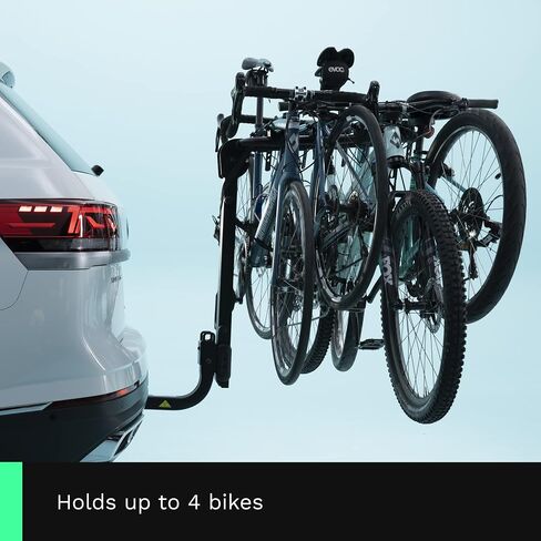 Ride KAC S4 Hitch Mounted 4-Bike Suspension Rack, Quick Release Handle, Double Folding, Smart Tilting Design, RV Use Prohibited, 2" Hitch in Saudi Arabia