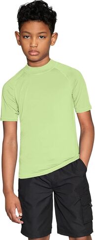 قميص سباحة TSLA UPF 50+ للشباب بأكمام قصيرة للحماية من الطفح الجلدي، قميص سباحة لركوب الأمواج من الأشعة فوق البنفسجية/عامل حماية من الشمس (SPF)، قميص سباحة مائي مائي in Kuwait