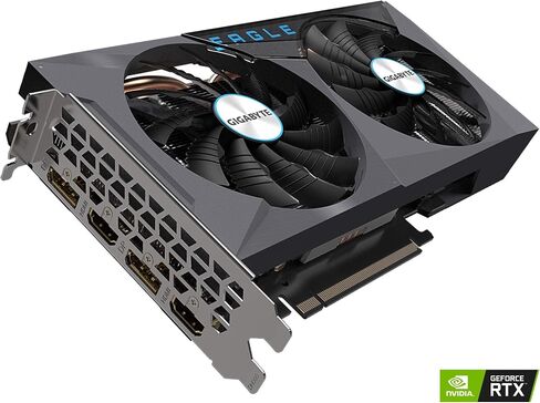 GIGABYTE GeForce RTX 3060 Eagle OC 12G Graphics Card, 2X WINDFORCE Fans, 12GB 192-bit GDDR6, GV-N3060EAGLE OC-12GD Video Card (Renewed) in Saudi Arabia