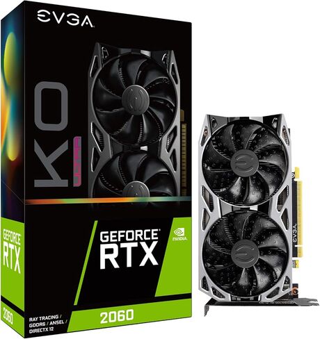 Evga Geforce RTX 2060 KO Ultra Gaming ، 6GB GDDR6 ، المعجبين المزدوج ، لوحة خلفية معدنية ، 06G-P4-2068-KR (متجدد) in Kuwait