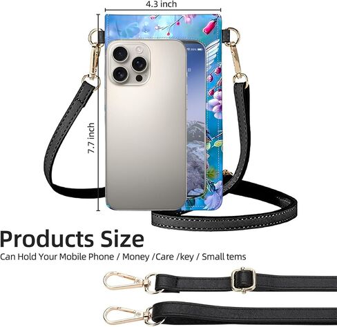 Crossbody Phone Case, Colorful Hummingbird RFID Blocking Crossbody Bag with Card Slots & Phone Holder, Waterproof Anti-Theft Touch Screen Phone Purse for Women in Kuwait