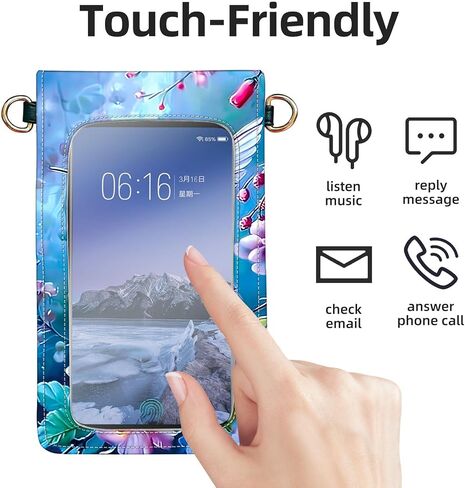 Crossbody Phone Case, Colorful Hummingbird RFID Blocking Crossbody Bag with Card Slots & Phone Holder, Waterproof Anti-Theft Touch Screen Phone Purse for Women in Kuwait