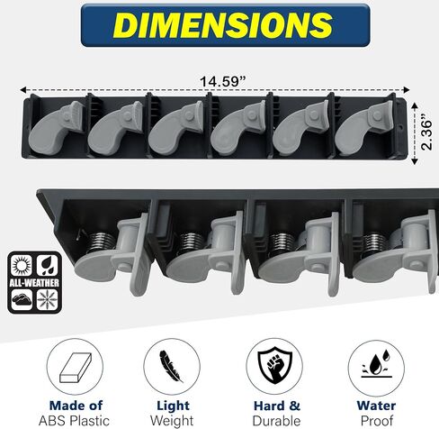 Rush Creek Creations 6-Rod Wall Mount Rod Vertical Rod Rod Rod for Garage ، رف قضبان الصيد الضيق من ABS ABS ، يحمل بشكل آمن ما يصل إلى 6 قضبان أو مجموعات صيد ، هدايا الصيد للرجال نساء in Kuwait