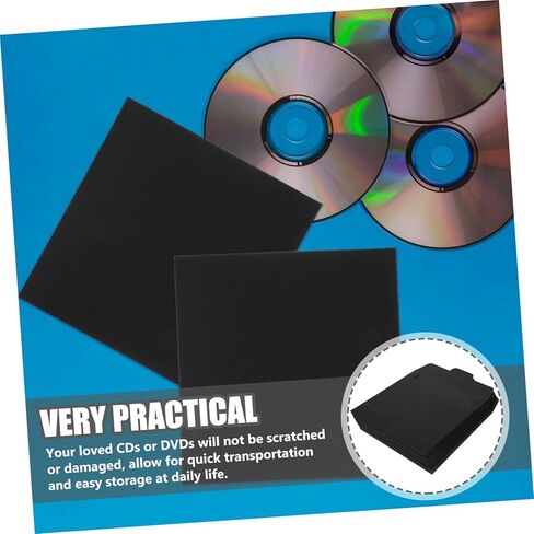 Ayealifty 20PCS DVD Sleeves Paper Markes لتخزين الأقراص المضغوطة DVD مع سهولة الوصول لمكتب المنازل والمدرسة يحمي الأقراص من الخدوش والأضرار in Kuwait