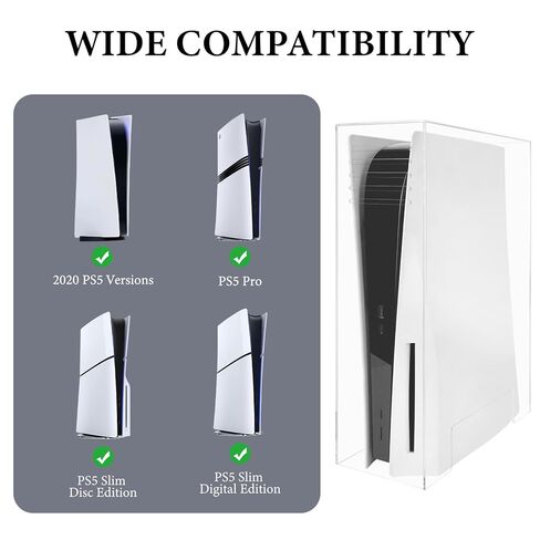GEEKRIA Acrylic Dust Cover Compatible with Sony PlayStation 5, PS5 Slim, PS5 Pro Console, Anti Scratch Waterproof Protective Display Case (Clear) in Saudi Arabia