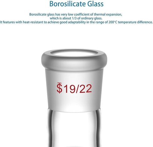 StonyLab Glass 50mL قارورة ثقيلة الجدار برقبة واحدة ورقبة واحدة مستديرة RBF، مع وصلة خارجية مستدقة قياسية 19/22 - 50 مل in Saudi Arabia