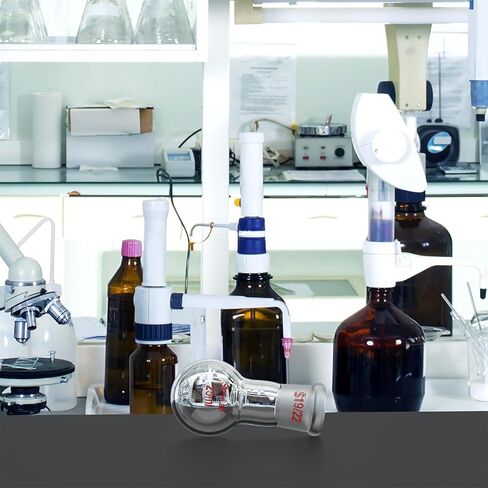 StonyLab Glass 50mL قارورة ثقيلة الجدار برقبة واحدة ورقبة واحدة مستديرة RBF، مع وصلة خارجية مستدقة قياسية 19/22 - 50 مل in Saudi Arabia