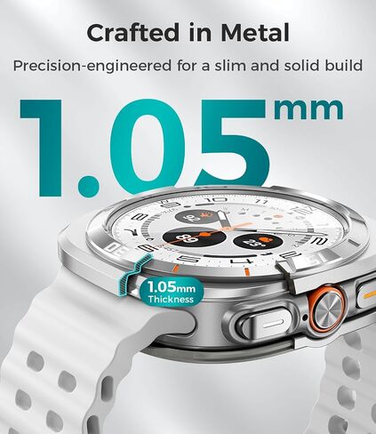 Goton Metal Case with Screen Protector for Galaxy Watch Ultra/Ultra 2 (2025) 47mm – 360° Full-Body Rugged Stainless Steel Bumper + Back Cover, Designed for Samsung Galaxy Watch 7/8 Ultra in Saudi Arabia