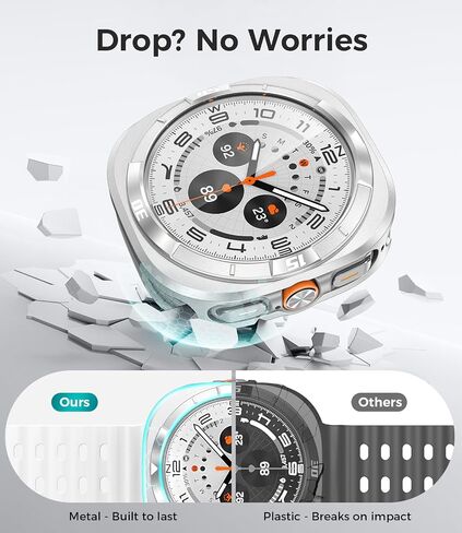 Goton Metal Case with Screen Protector for Galaxy Watch Ultra/Ultra 2 (2025) 47mm – 360° Full-Body Rugged Stainless Steel Bumper + Back Cover, Designed for Samsung Galaxy Watch 7/8 Ultra in Saudi Arabia