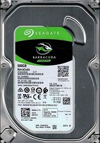 Seagate Barracuda ST500DM009 500 GB DRIVE - SATA (SATA/600) - 3.5 "محرك - داخلي - 7200 دورة في الدقيقة - 32 ميغابايت من العازلة ROHS (متجددة) in Saudi Arabia