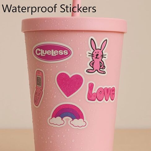 200PCS Blue Aesthetics Stickers for Water Bottle, Trendy Cute Stickers Pack Waterproof Vinyl Sticker for Laptops, Skateboards, Journals, Notesbook Luggage Decals for Teens & Adults in Kuwait
