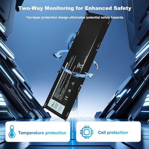 86WH 69KF2 Laptop Battery Compatible with Dell XPS 15 9500 9510 9520 9530 Precision 5550 5560 5570 Alienware M15 M17 R3 R4,G15 5510 5511 5515 5520 5521,G7 7500 Inspiron 7510 7610 Series 11.4V in Kuwait