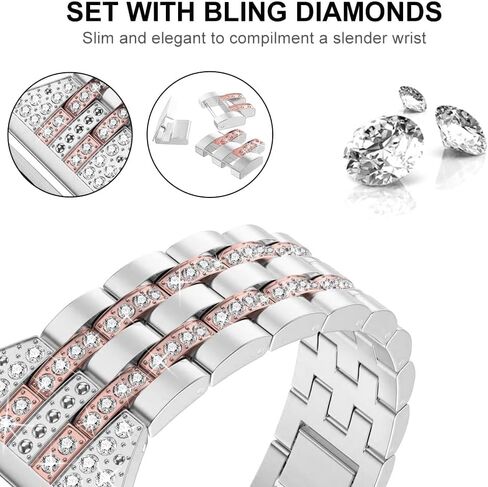 Bling Women Slim Band متوافق مع Samsung Galaxy Watch 8 40mm 44mm/Watch8 Classic 46mm rectybands in Kuwait