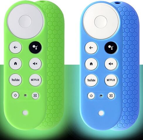 2pcs غطاء عن بُعد متوافق مع Chromecast مع Google TV Voice Remote ، غطاء حالة السيليكون المضاد للانزلاق (أحمر ، أزرق) in Saudi Arabia