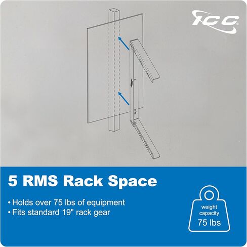 ICC Wall Mount Utility Rack, 5 RMS, Steel Construction for 19-Inch Rack Mount Equipment, Space-Saving Network Rack in Saudi Arabia
